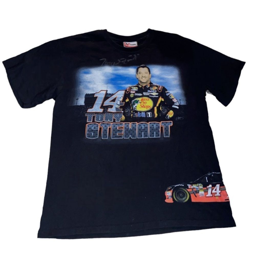 Tony Stewart SIGNED Chase Authentics NASCAR Graphic Short Sleeve‎ Racing Tee L